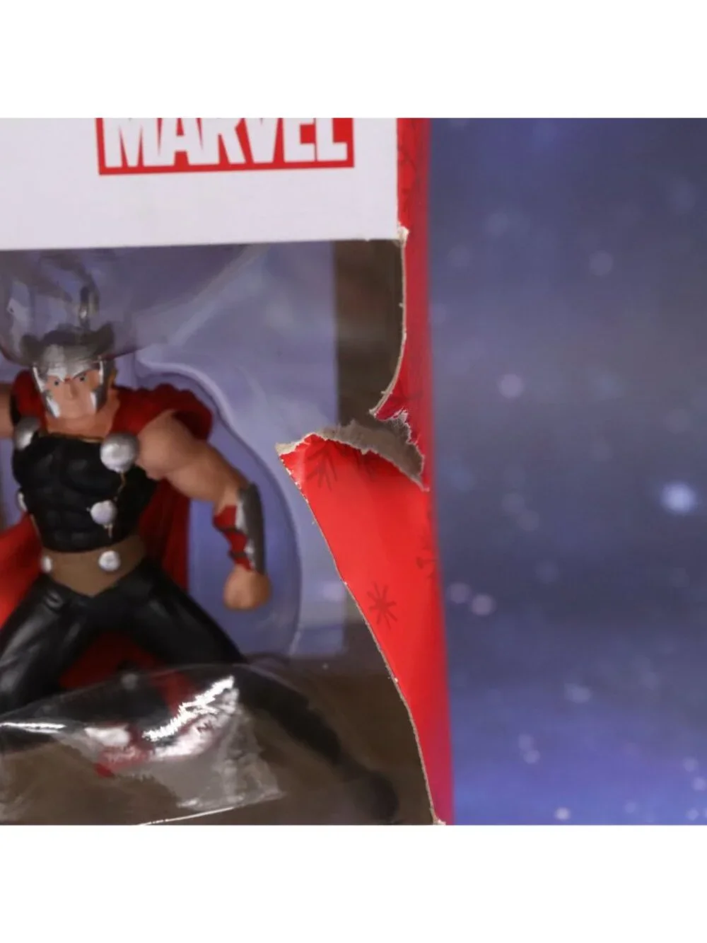 Marvel Thor Hallmark Christmas Tree Ornament - Red Box - New Damaged Box